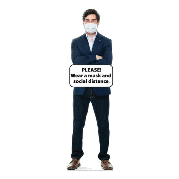 Social Distance Mask Standee Male