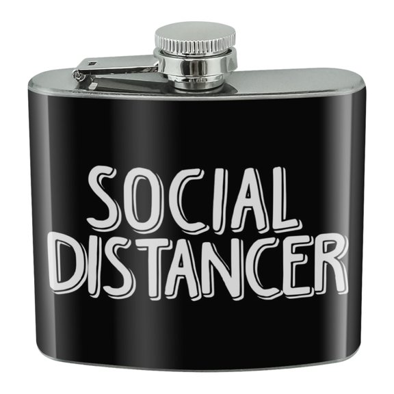 Social Distancer Stainless Steel 5oz Hip Drink Kidney Flask
