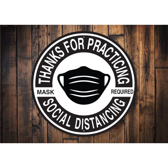Social Distancing 6 Foot Apart Keep Distance Distance Decor Store Sign Store Decor Sign For Shops Covid Shop Sign Shops - Metal SignSize: 12 x 12 inch