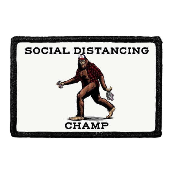 Social Distancing Champ - Big Foot - Removable Patch