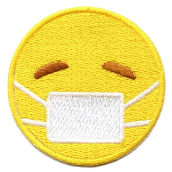 Social Distancing Emoji Iron On Embroidered Patch