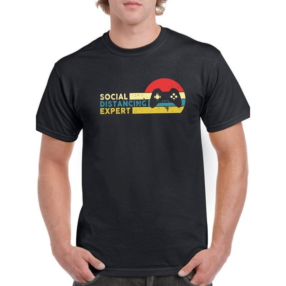 Social Distancing Expert Men T-Shirt, Male Small