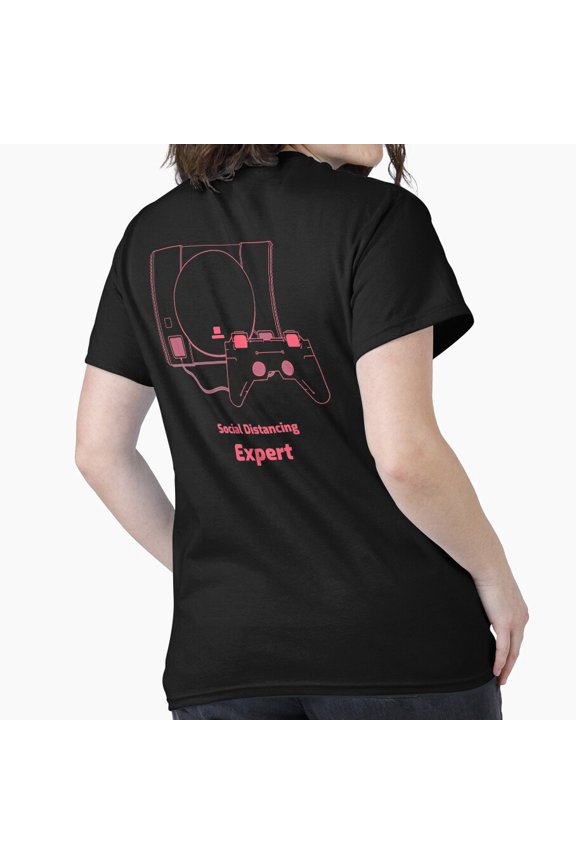 Social Distancing Expert Minimalist Text Vector Graphic Design Unisex T-Shirt, up to size 5XL
