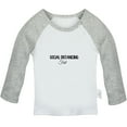 thumbnail image 1 of Social Distancing Fail Funny T shirt For Baby, Newborn Babies T-shirts, Infant Tops, 0-24M Kids Graphic Tees Clothing (Long Gray Raglan T-shirt, 0-6 Months), 1 of 4