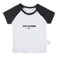 thumbnail image 1 of Social Distancing Fail Funny T shirt For Baby, Newborn Babies T-shirts, Infant Tops, 0-24M Kids Graphic Tees Clothing (Short Black Raglan T-shirt, 12-18 Months), 1 of 4
