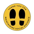 thumbnail image 1 of Social Distancing Floor Decals - Yellow Thank You Design - 12 Inch Circle - Removable Pressure-Sensitive Vinyl - Online Labels (Pack of 10), 1 of 1