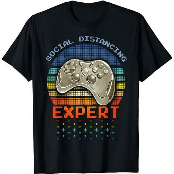 Social Distancing Shirt Gaming Expert Video Gamer Boys Men T-Shirt