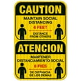thumbnail image 1 of Social Distancing Sign, Social Distancing Sign, Bilingual English Spanish, 12x18 Reflective Aluminum EGP, 1 of 1