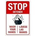 thumbnail image 1 of Social Distancing Sign,Stop Wash Your Hands Signs,Bilingual Safety Signs Metal Tin Sign 8x12 Inch Clear Warning for Home & Busines, 1 of 4