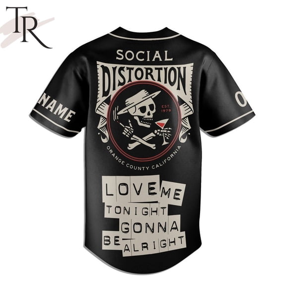 Social Distortion Orange County California Custom Baseball Jersey