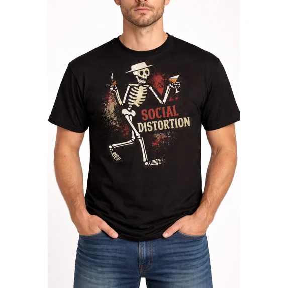 Social Distortion Skelly Logo Punk Rock Band Black Graphic Unisex T-Shirt ,up to size 5XL