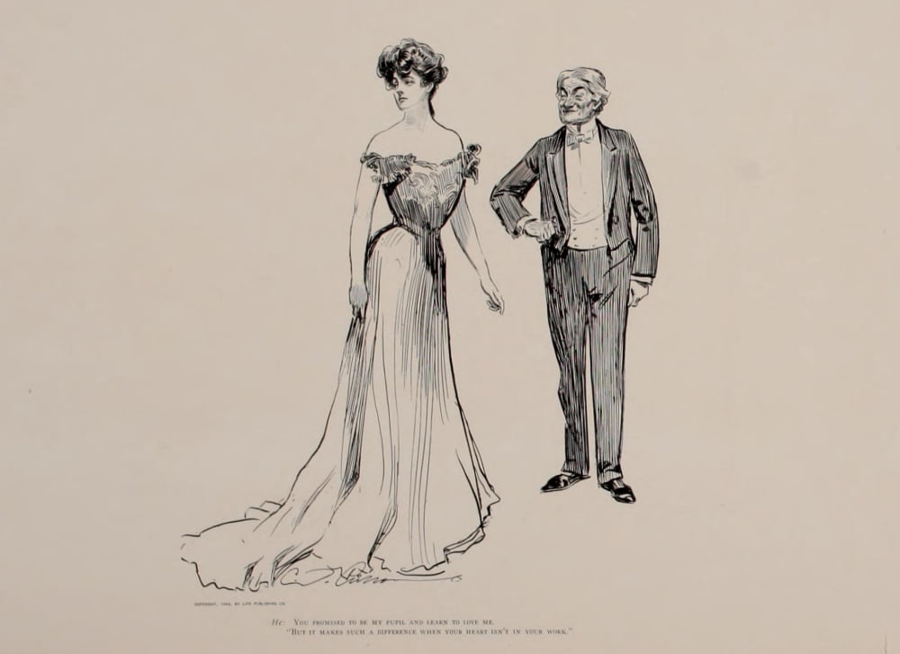 Social Ladder 1902 Couple Canvas Art - Charles Dana Gibson (18 x 24)