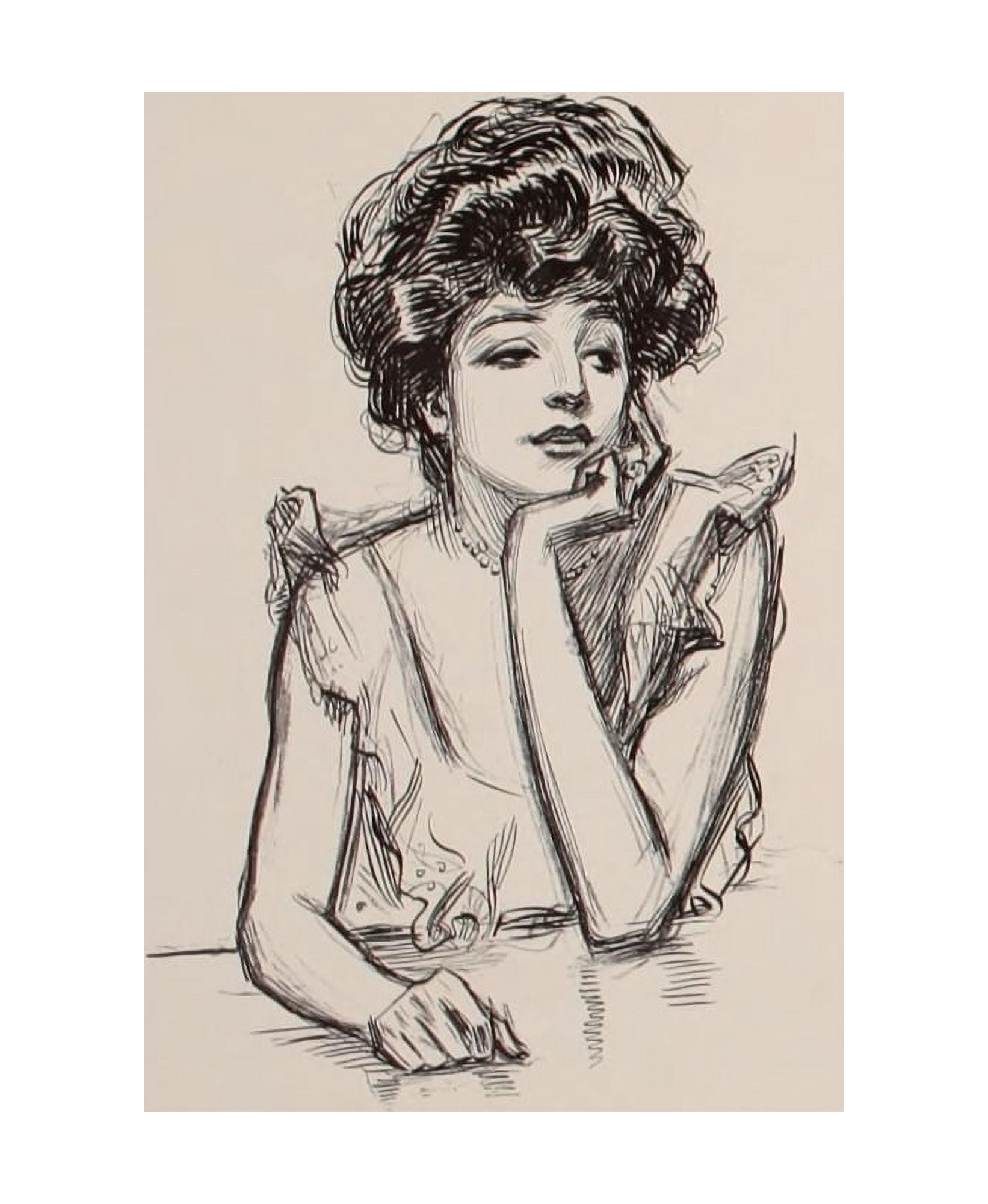 Social Ladder 1902 Woman 4 Canvas Art - Charles Dana Gibson (18 x 24)