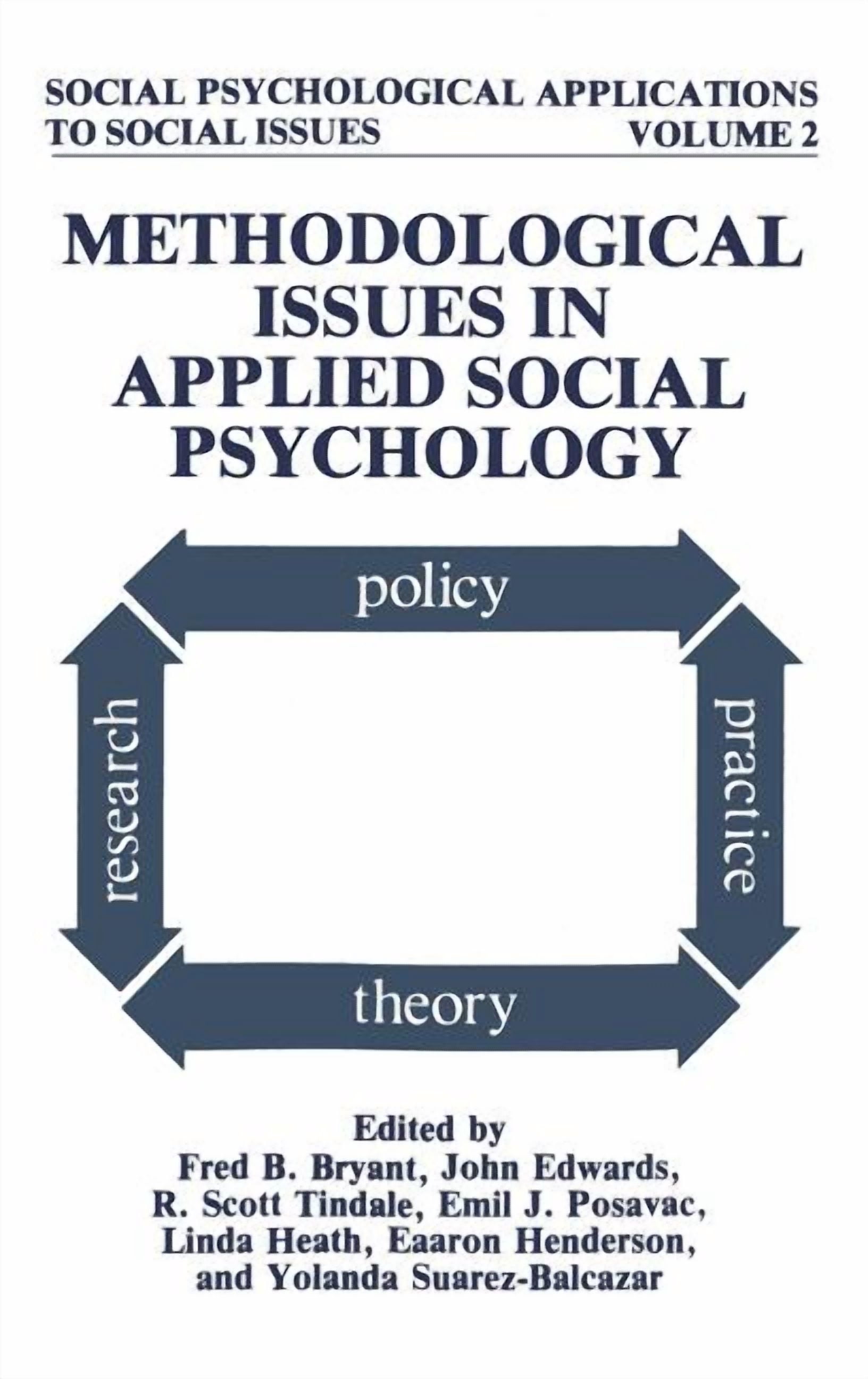 Social Psychological Applications to Soc Methodological Issues in ...