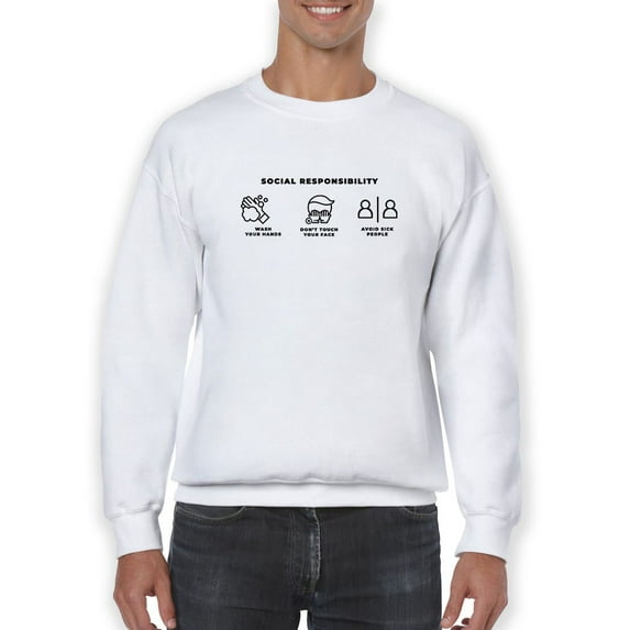 Social Responsibility Sweatshirt Men -GoatDeals Designs, Male x-Large