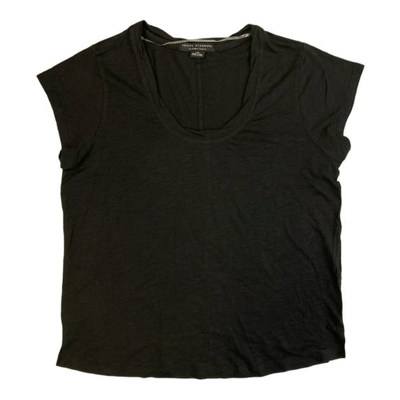 Social Standard By Sanctuary Women's Amber Scoop Neck Tee (Black, XXL)