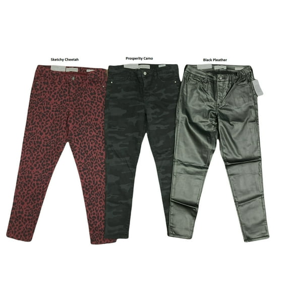 Social Standard Sanctuary Ladies Mid-Rise Stretch Ankle Skinny Jeans (Black Pleather, 12)