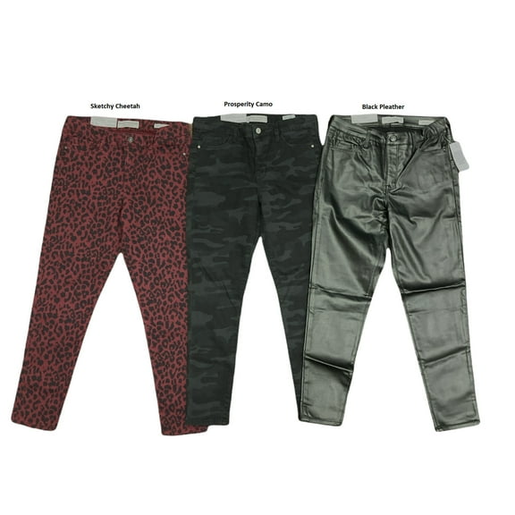 Social Standard Sanctuary Ladies Mid-Rise Stretch Ankle Skinny Jeans (Black Pleather, 16)