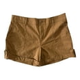 thumbnail image 1 of Social Standard Women's Hero Relaxed Fit Mid-Rise Poplin Roll Tab Utility Short (Caramel, S), 1 of 1