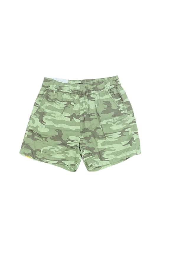 Social Standard Women's High Rise Soft Pull On Twill Boardwalk Short w/ Pockets (Sage Camo, S)