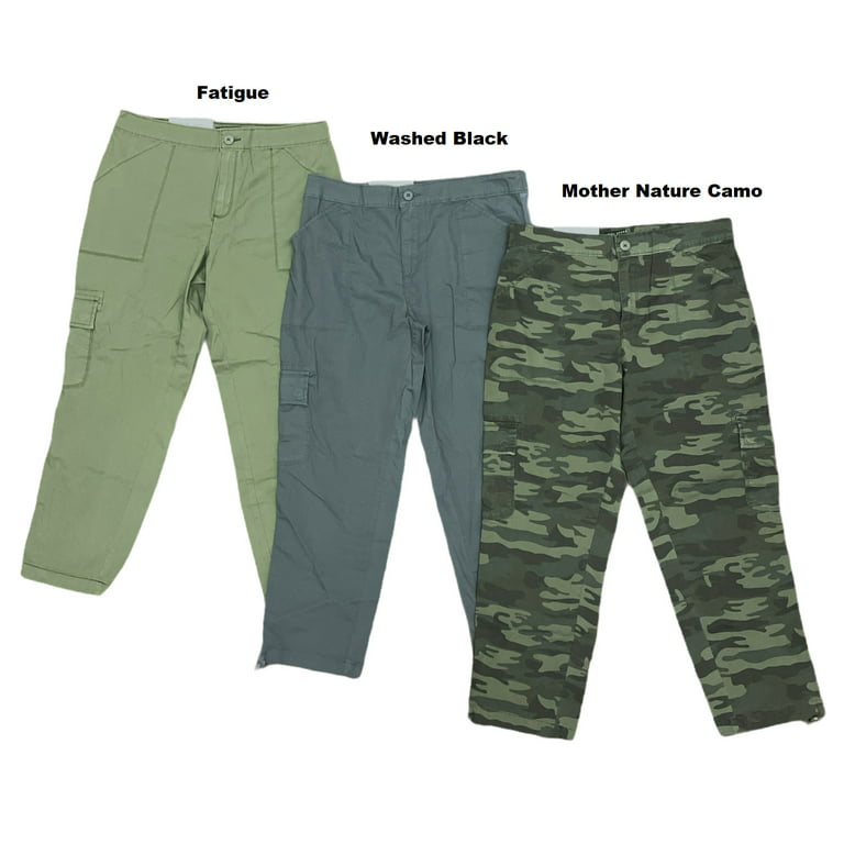 Social Standard Women's Lightweight Scout Poplin Surplus Cropped Pants  (Mother Nature Camo, XL)