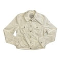 thumbnail image 1 of Social Standard Women's Long Sleeve Button Up Denim Jean Jacket (White, XL), 1 of 2