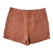 Social Standard Women's Mid Rise Fortune Tencel Short (Red Clay, XXL)