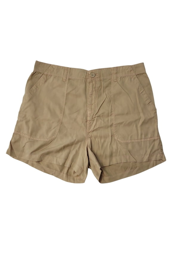 Social Standard Women's Mid Rise Fortune Tencel Short (Tan, XXL)