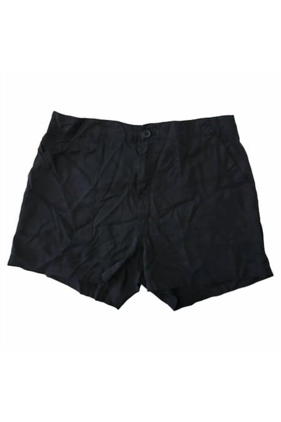 Social Standard Women's Mid Rise Fortune Tencel Short (Washed Black, XXL)