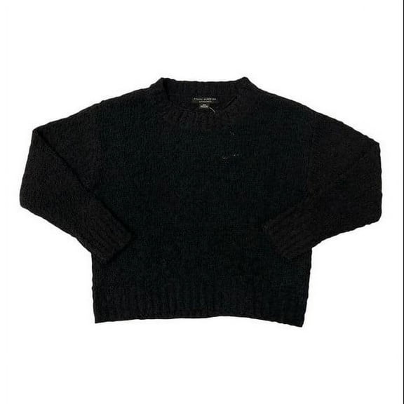 Social Standard by Sanctuary Women's Cara Crew Popcorn Sweater (Black, XXL)