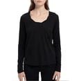 thumbnail image 1 of Social Standard by Sanctuary Women's Dylan Scoop Neck Long Sleeve T-Shirt Tee 2XL Black, 1 of 2