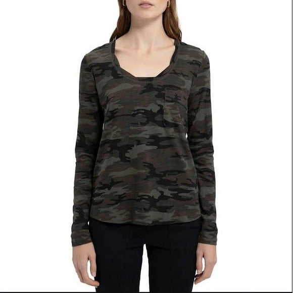 Social Standard by Sanctuary Women's Dylan Scoop Tee (Mother Nature Camo, Small)