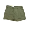 thumbnail image 1 of Social Standard Women's Hero Relaxed Fit Mid-Rise Poplin Roll Tab Utility Short (Fatigue, M), 1 of 2