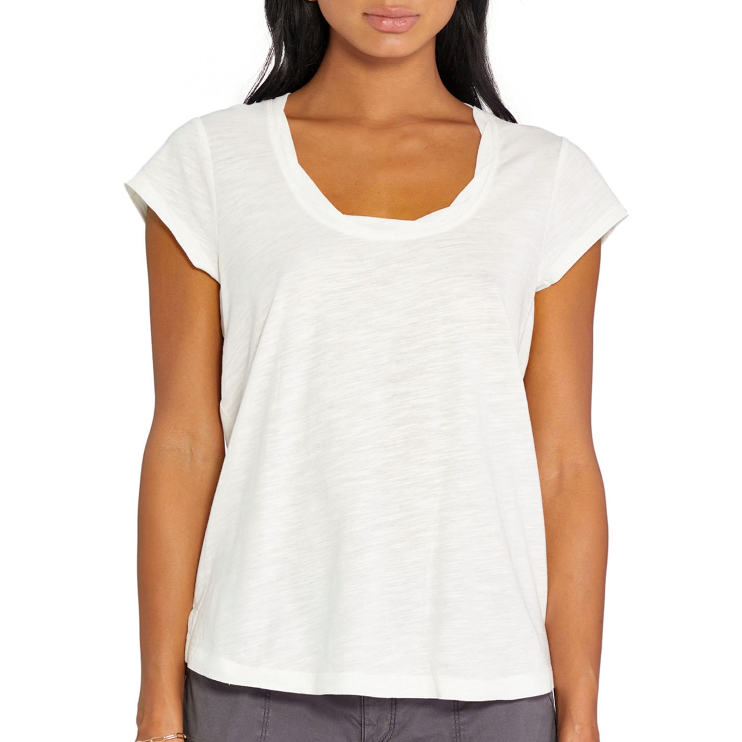 Social Standard by Sanctuary Womens White Amber Scoop Neck Tee XL