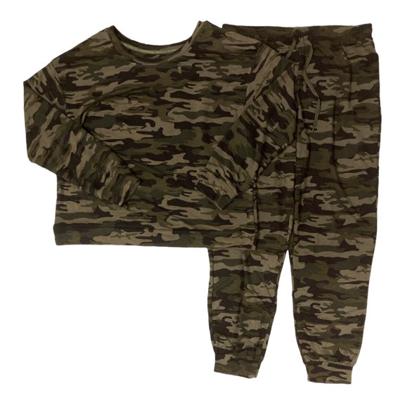 Social Standards By Sanctuary 2 Piece Soft Lounge Jogger Set (Mother Nature Camo, L)