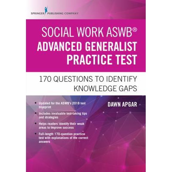 Pre-Owned Social Work Aswb Advanced Generalist Practice Test: 170 Questions to Identify Knowledge Gaps (Paperback) 0826134343 9780826134349