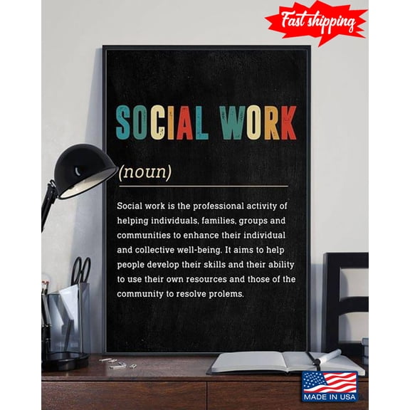 Social Work Definition Noun 24 x 36 Inch Poster