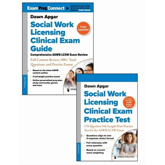 Social Work Licensing Clinical Exam Guide and Additional Print Practice Test Set, (Paperback)