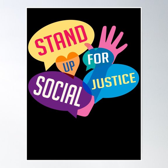 Social Work Stannd Up For Social Justice Poster Wall Art, Modern Wall Decor, 8x12 UNFRAMED