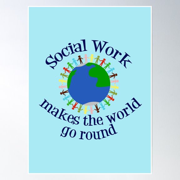 Social Work World Poster Wall Art, Modern Wall Decor, 8x12 UNFRAMED