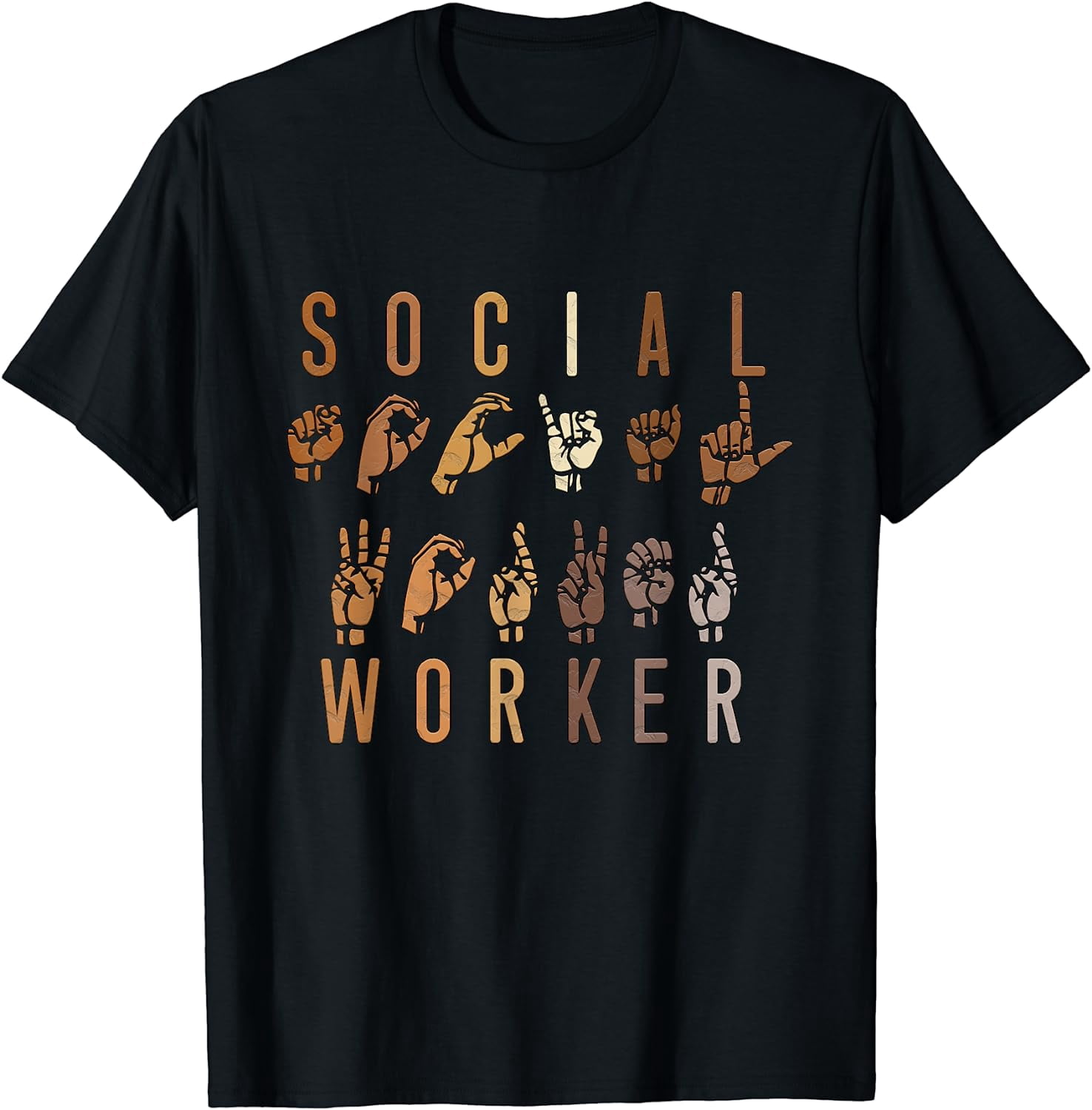 Social Worker Appreciation Month ASL Sign Language T-Shirt Black Small ...