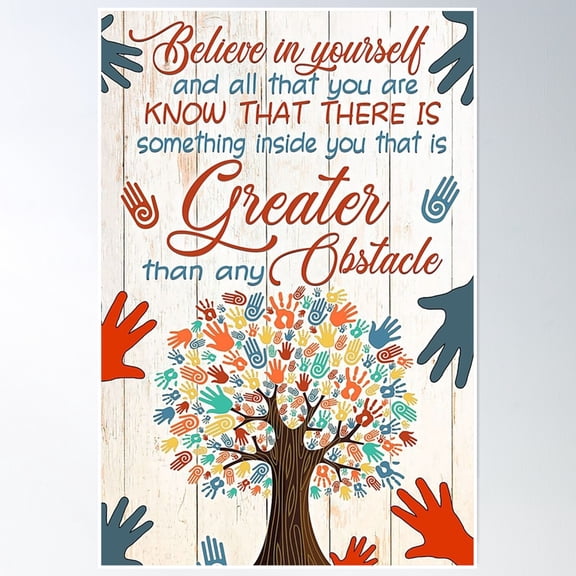 Social Worker Believe In Yourself And All That You Are Know That There Is Something Inside You That Poster Wall Art, Modern Wall Decor, 8x12 UNFRAMED