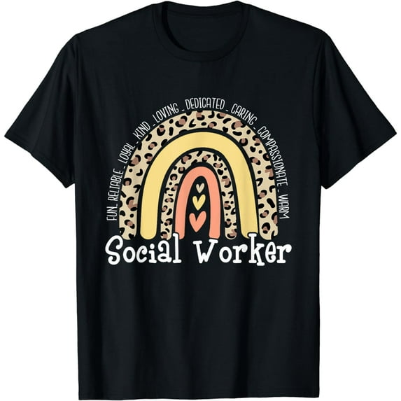 Social Worker - Boho Rainbow Appreciation Month Caseworker T-Shirt