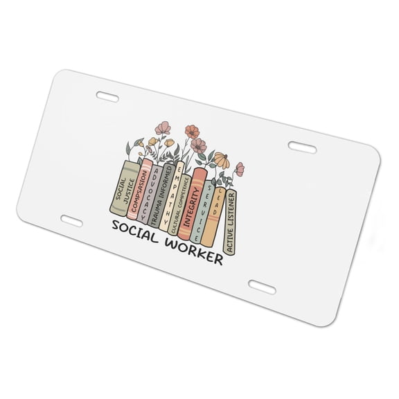 Social Worker Books Novelty Metal Vanity Tag License Plate