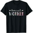 thumbnail image 1 of Social Worker Cute Floral Design T-Shirt, 1 of 4