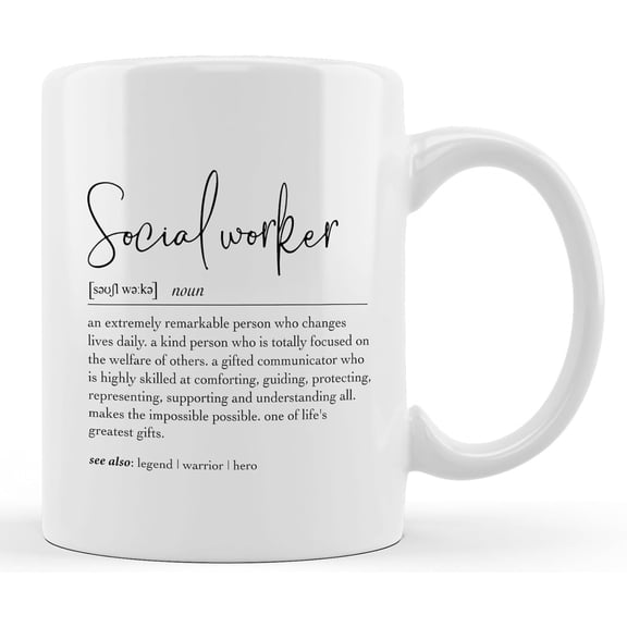 Social Worker Definition 11oz Coffee Mug Ceramic Cup,Double-Sided Printed,Excellent Social Worker Gifts for Women Men