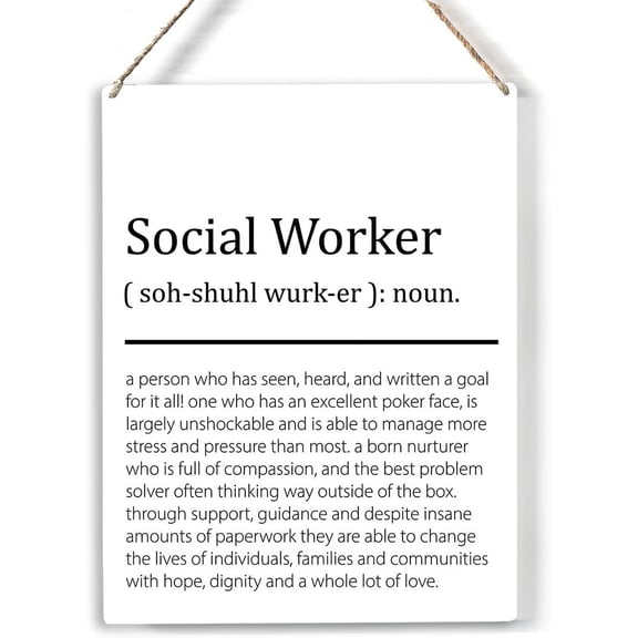Social Worker Definition Wood Sign Social Worker Wooden Signs Rustic Hanging Motivational Plaque Home Wall Art 8x10 Sign Wall Decor for Home Office