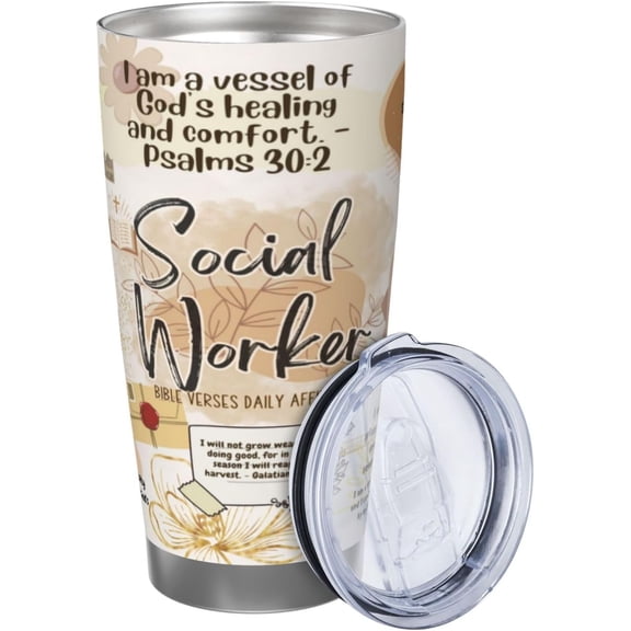 Social Worker Gifts For Women,Social Workers Tumbler Stainless Steel Cup Insulated Travel Coffee Mug For Friends Coworker 20 oz