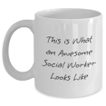 thumbnail image 1 of Social Worker Gifts - This Is What An Awesome Social Worker Looks Like - White Coffee Mug for Mother's Day, Gifts from Friends, 1 of 4