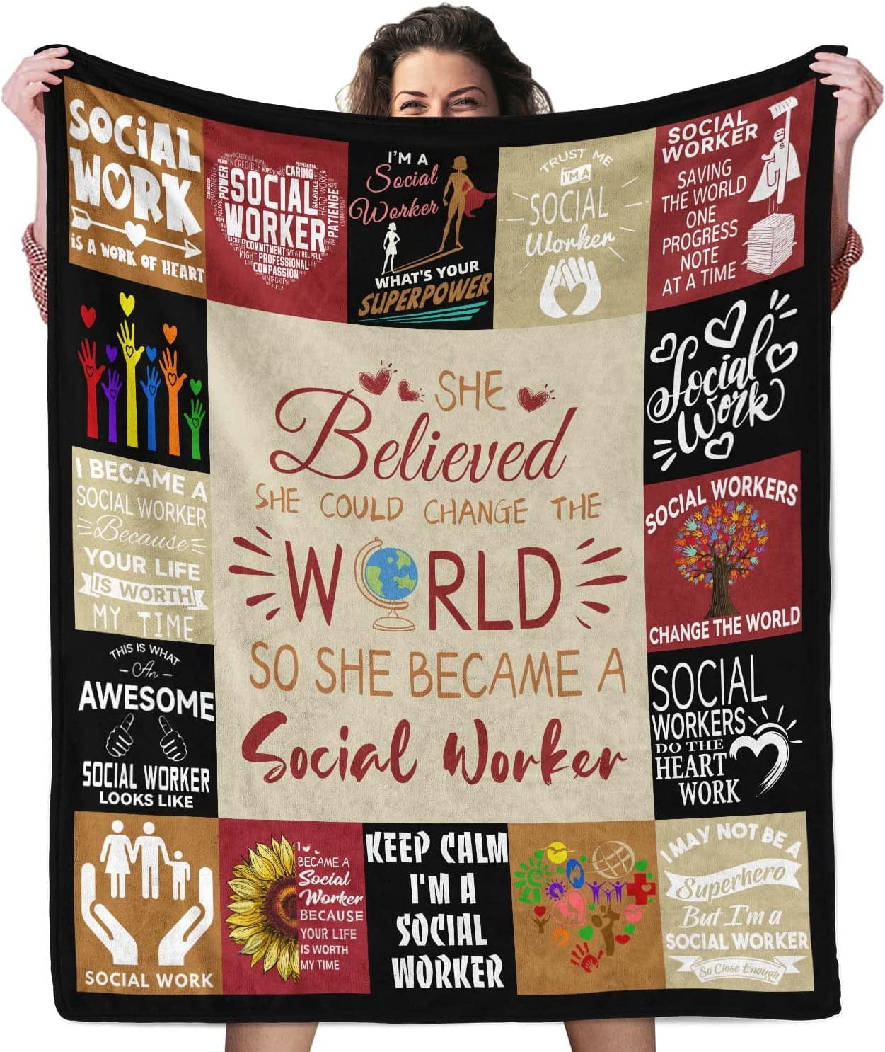 Social Worker Gifts for Women Blanket Birthday for Social Workers Appreciation Graduation Gifts for BSW MSW DSW Soft Throw Fleece Blanket 60 x50 in Home Bed Sofa Chairs Dorm Walmart